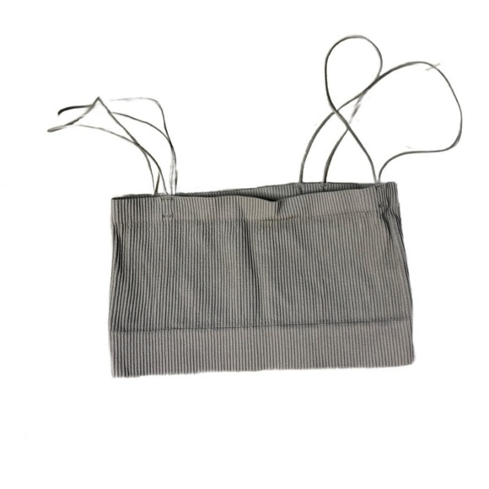 Sunday Best Ribbed Crop Top | Grey Spaghetti Strap Bralette XS/S Aritzia